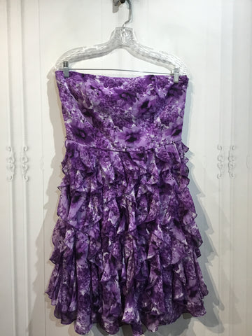 White House Black Market Size M/8-10 Purple Print Dress