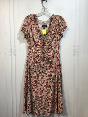 Connected Apparel Size M/8-10 Cream/Wine/Mauve/Taupe Dress