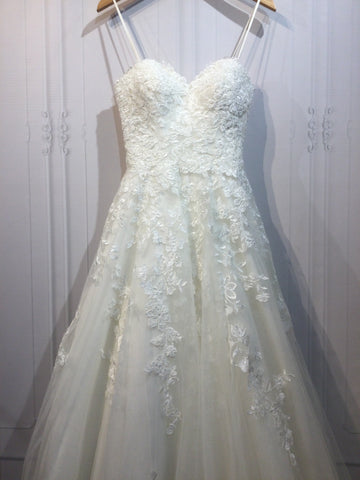 Stella York Size M/8-10 Cream Wedding Dress