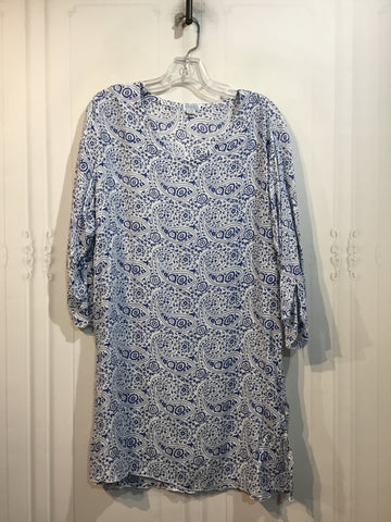 Kalos Boutique Size One Size White & Blue Cover Up