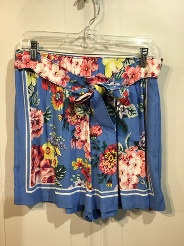 maeve Size S/4-6 Blue & Floral Print Shorts