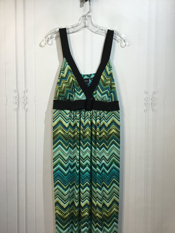 Enfocus Size XL/16-18 Black/Green/Aqua Dress