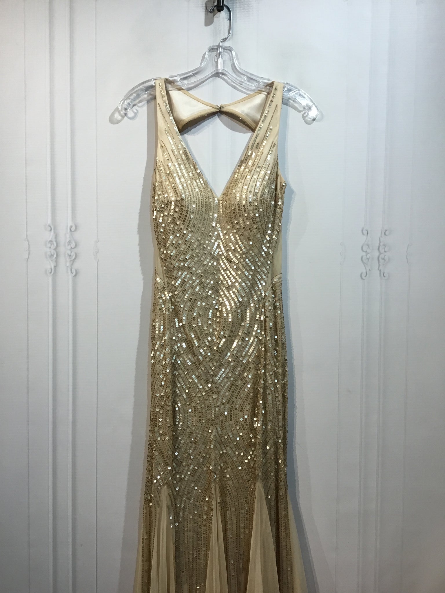 CACHE Size XS Ivory & Champagne Formal