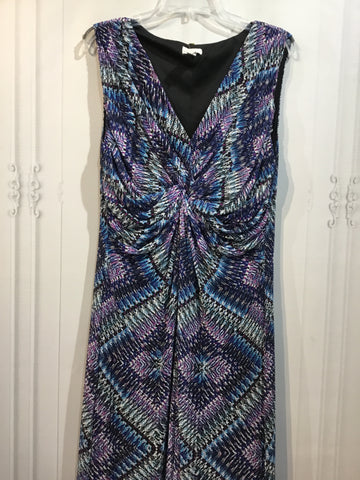 CHICO'S Size 3/XL Black/White/Purple/Blue/Aqua Dress