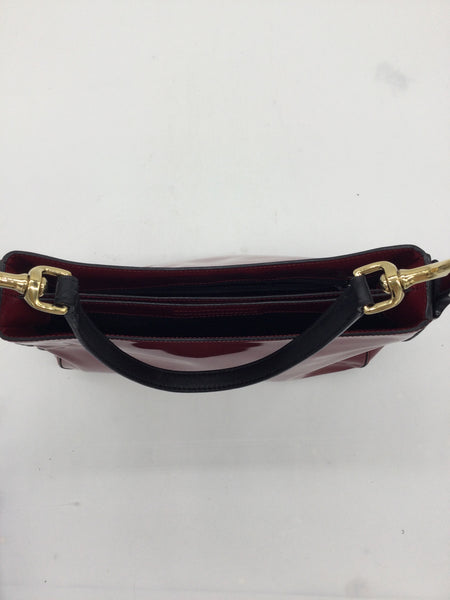 PRADA Size Medium Dark Red & Black Shoulder Bag