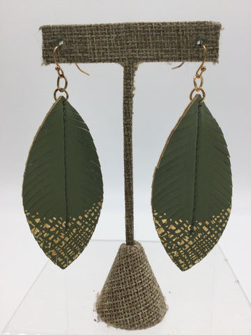 No Label Sage & Gold Earrings
