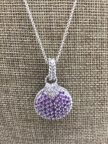 Judith Ripka Silver & Purple Necklaces