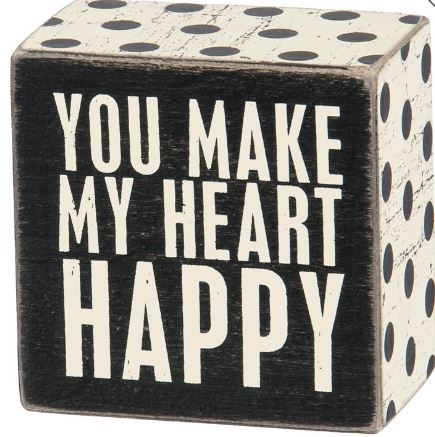 "Heart Happy"  Box Sign