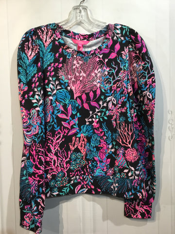 Lilly Pulitzer Size M/8-10 Black/Pink/Purple/Teal/Aqua Sweater