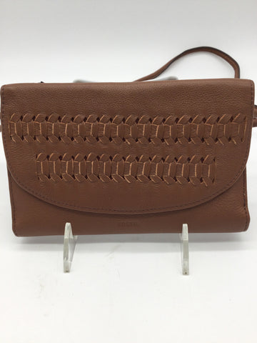 Fossil Size Small Brown Crossbody