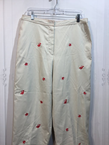 Alfred Dunner Size L/12-14 Khaki & Red Capris/Crop