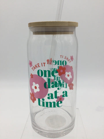 No Label Clear/Red/Pink/Green Tumbler