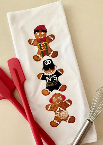 Gingerbread Men Christmas Tea Towel