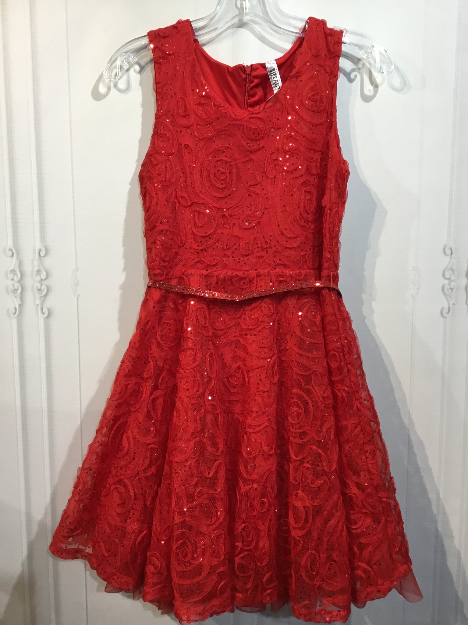 Beautees Size XL/16 Red DRESS/1 PIECE