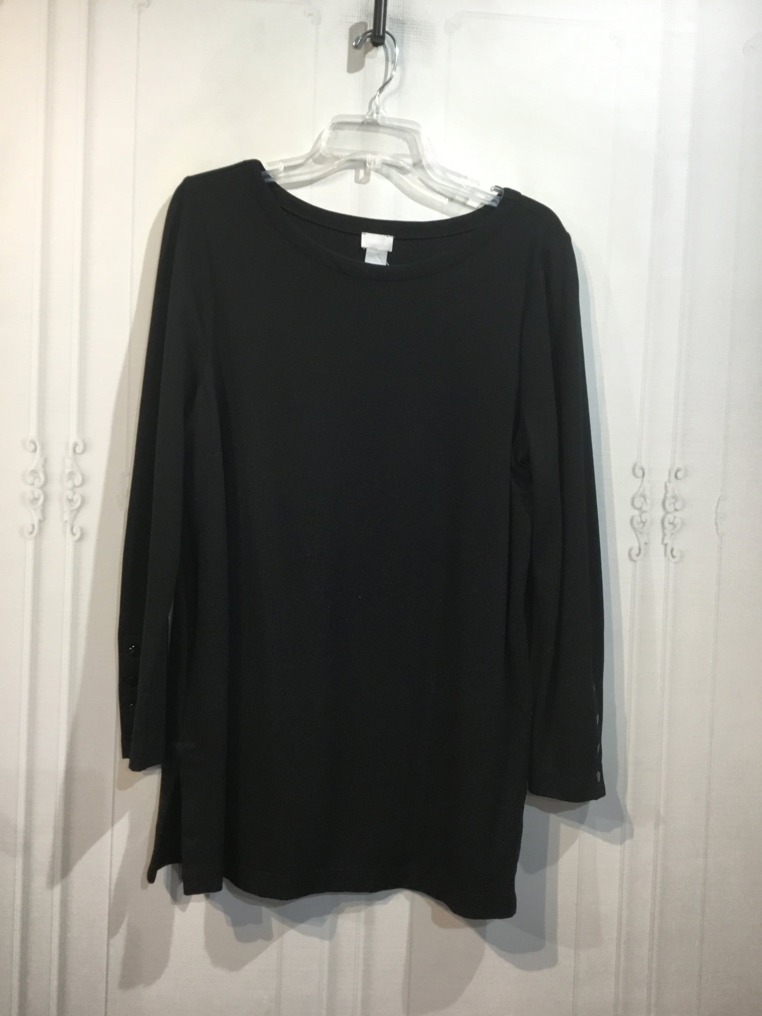 CHICO'S Size L Black Tops
