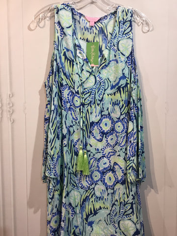 Lilly Pulitzer Size XS/0-2 Blue/Aqua/Lime Green Dress