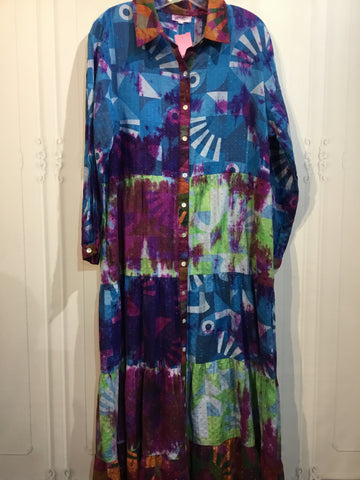 Be Boho Size Large Blue DRESS/1 PIECE