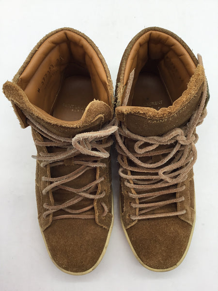 LUXURY Saint Laurent Paris Size 4.5 Brown Shoes