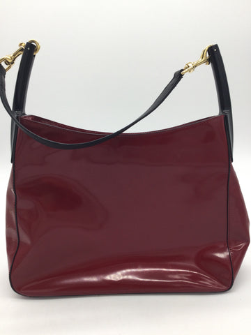 PRADA Size Medium Dark Red & Black Shoulder Bag