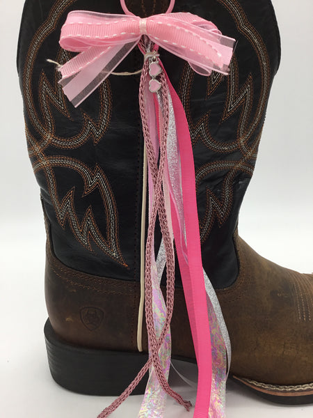 Pink Cowgirl Boot Bow - Bow with Barbie Charm