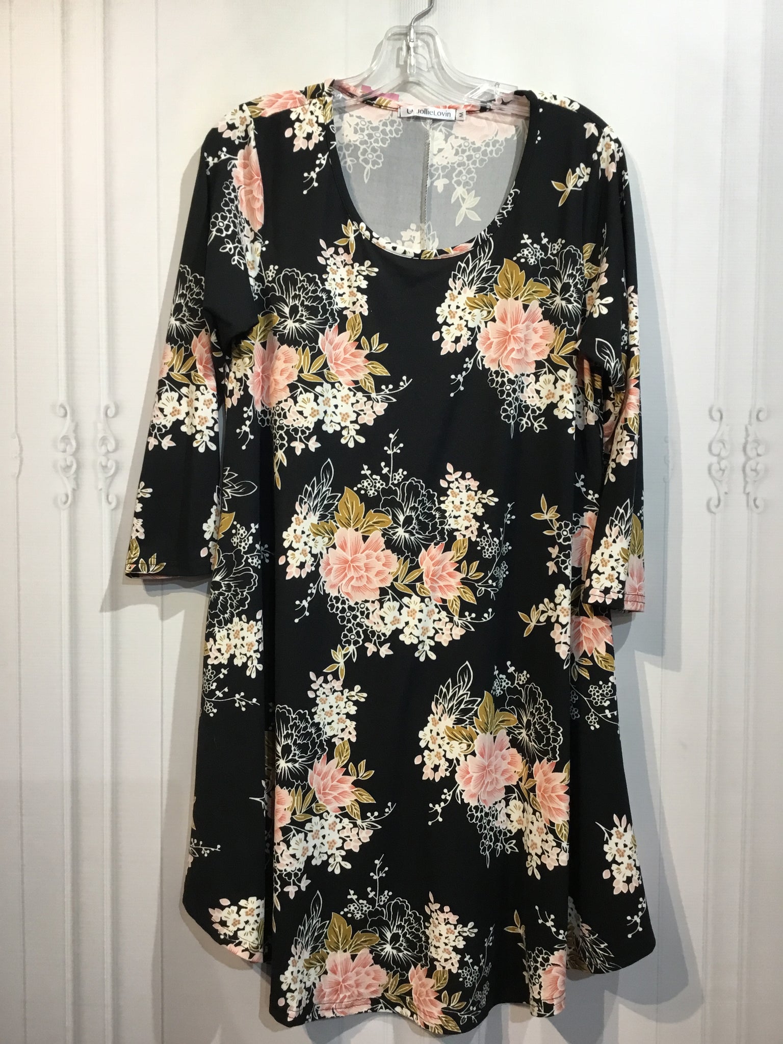 JollieLovin Size Medium Black DRESS/1 PIECE