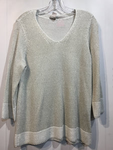 CHICO'S Size M/8 Silver Tops