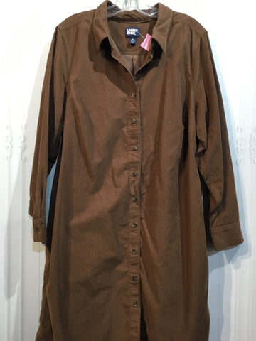Lands End Size 1X Brown DRESS/1 PIECE