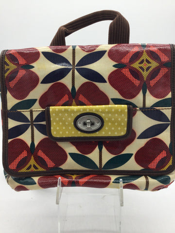 Fossil Size Large Brown/Cream/Red/Yellow/Navy/Green Crossbody