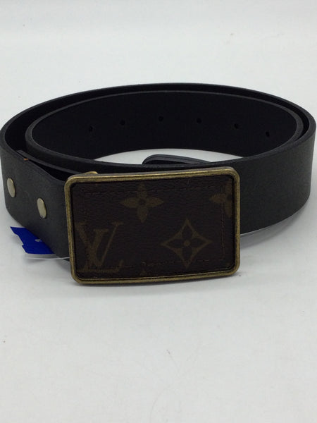 UPCYCLED Louis Vuitton & Leather Size Small Black Belt
