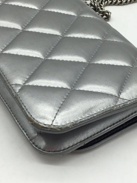 LUXURY Balenciaga Size Small Silver Purses/Wallets