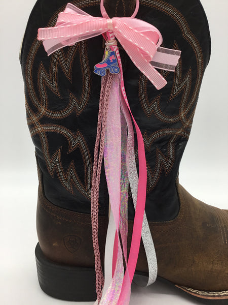 Pink Cowgirl Boot Bow - Bow with Barbie Charm