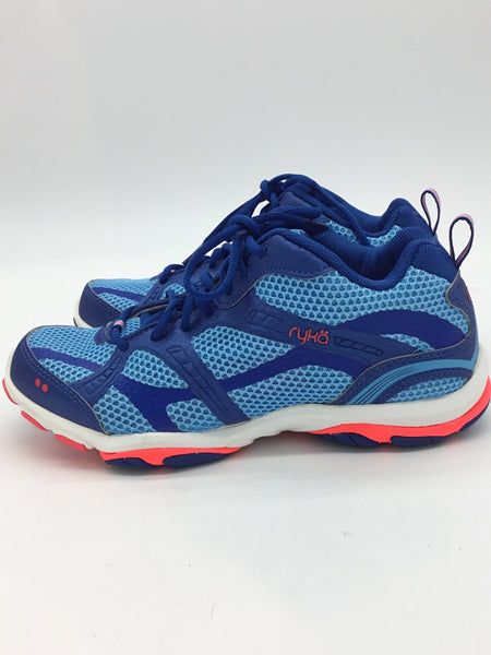 Ryka Size 7.5 Royal Blue/Baby Blue/Neon Coral Shoes