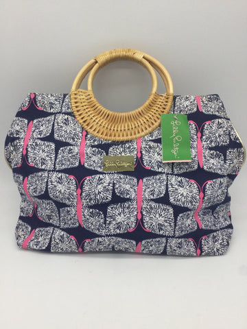 Lilly Pulitzer Size Large Navy/White/Pink Tote
