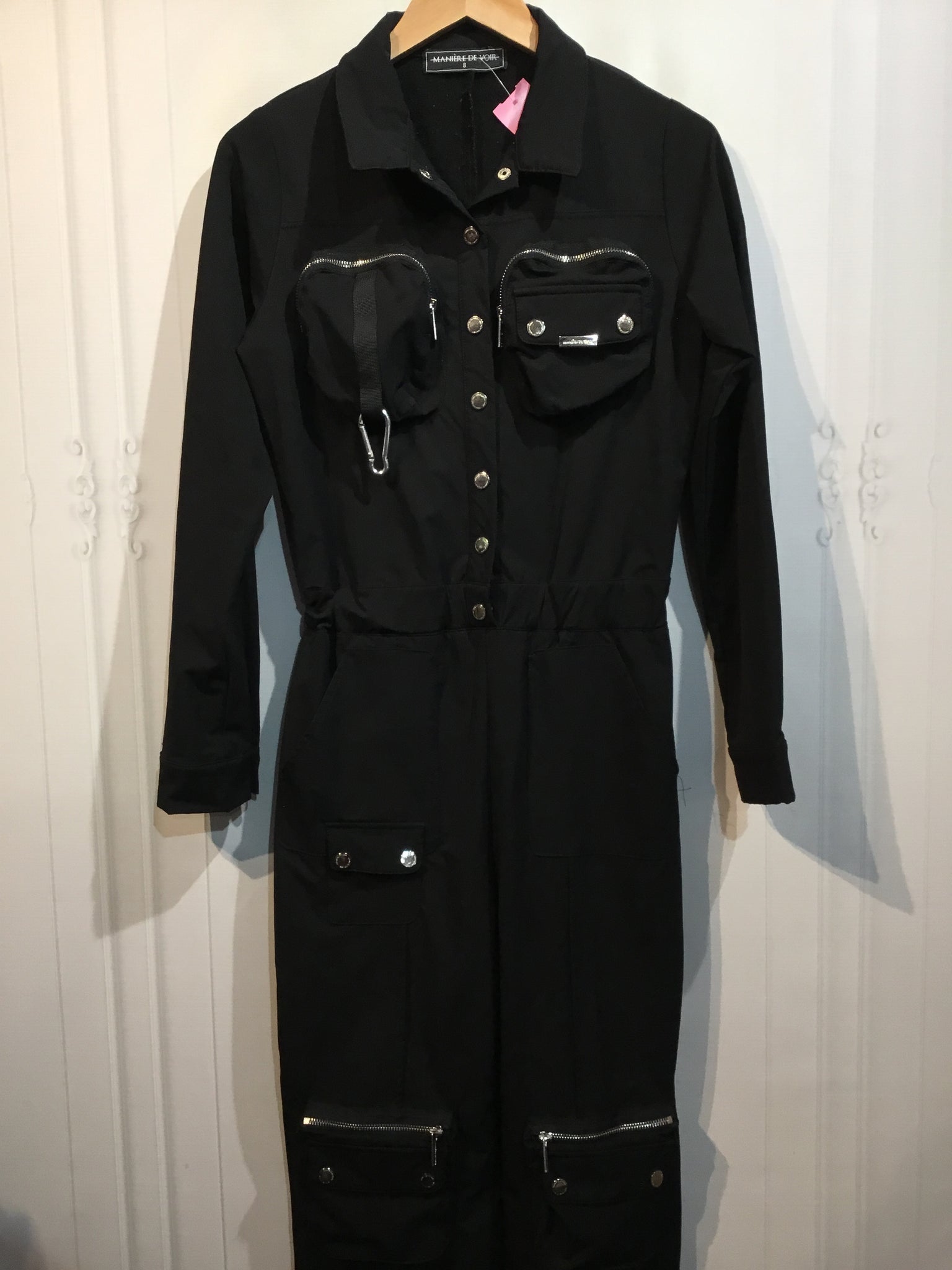 LUXURY MANIERE DE VOIR Size M/8 Black DRESS/1 PIECE