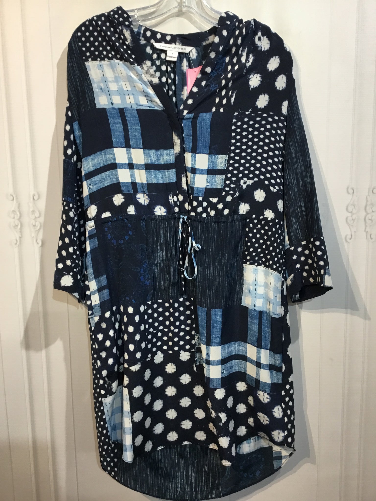 Diane Von Furstenberg Size S/6 Blue DRESS/1 PIECE