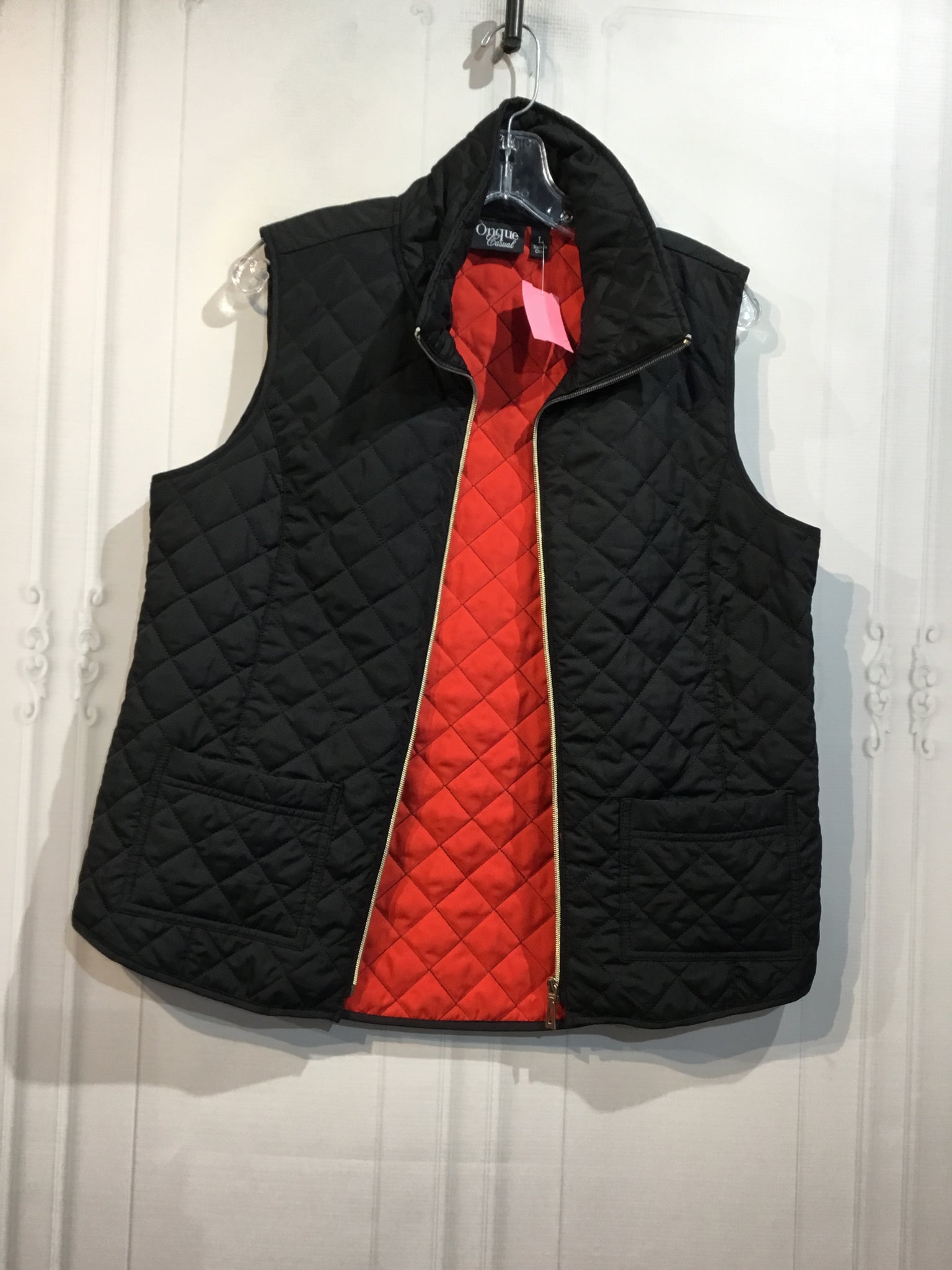 ONQUE CASUAL Size Large Black Tops