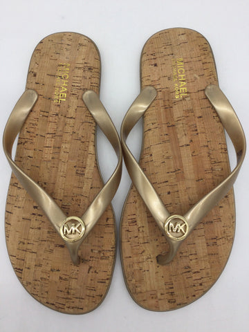 MICHAEL Michael Kors Size 8 Gold & Cork Sandals