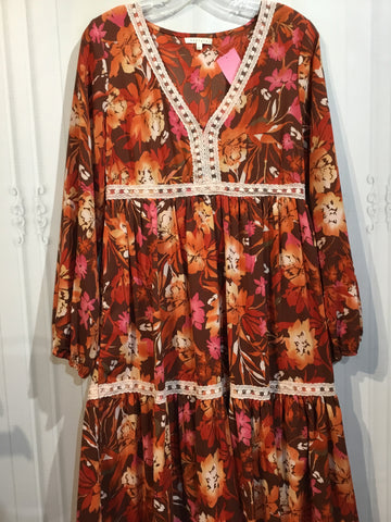 BaeVely Size Large Brown DRESS/1 PIECE