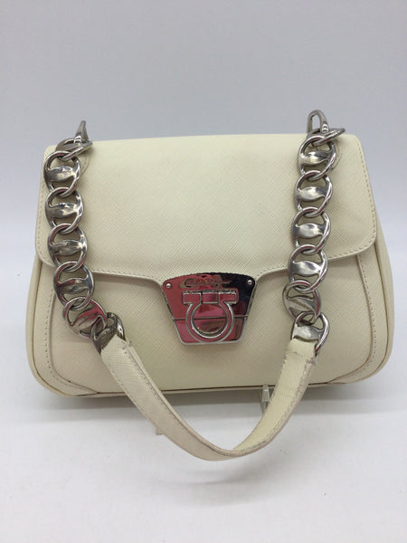 LUXURY Salvatore Ferragamo Size Small White Purses/Wallets