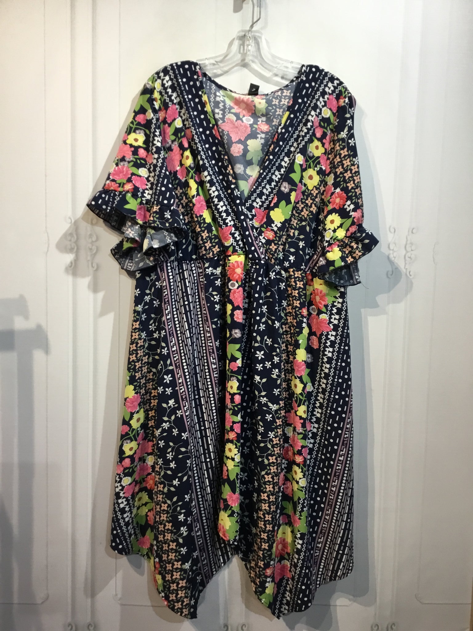 SHEIN CURVE Size 4X Blue DRESS/1 PIECE