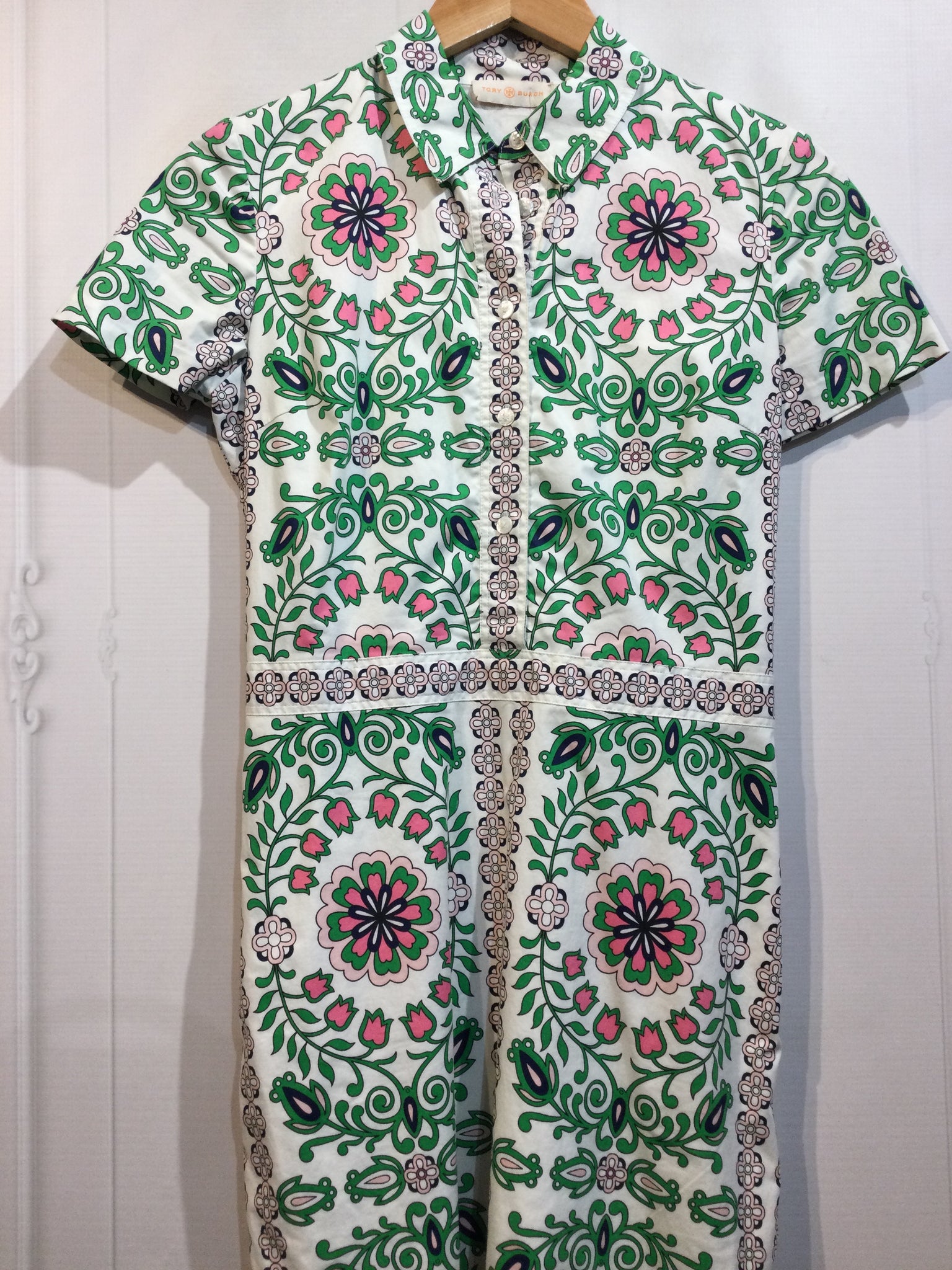 LUXURY Tory Burch Size XS/0 White DRESS/1 PIECE