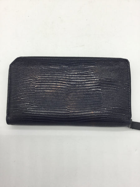 LUXURY - Jimmy Choo Black Embossed Leather Continental Wallet