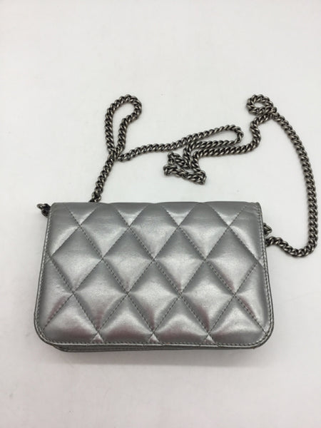LUXURY Balenciaga Size Small Silver Purses/Wallets