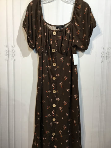 NWT Vibe Size 1X Brown DRESS/1 PIECE