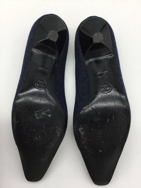 CHANEL Size 7 Blue Shoes