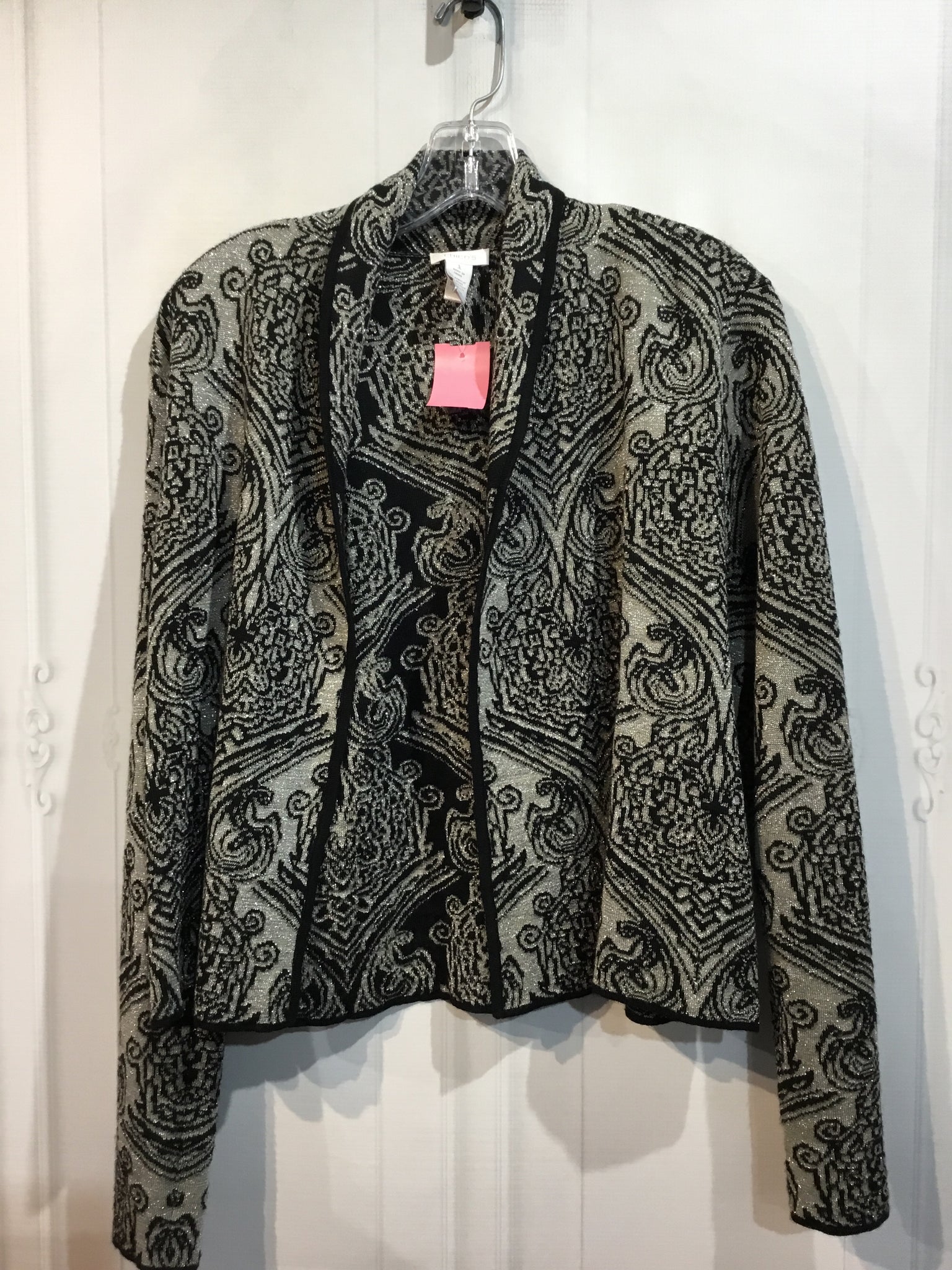 CHICO'S Size M/8 Black Tops