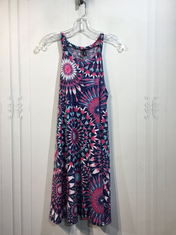 Yahada Size S/M Navy/Pink/Aqua Print Dress