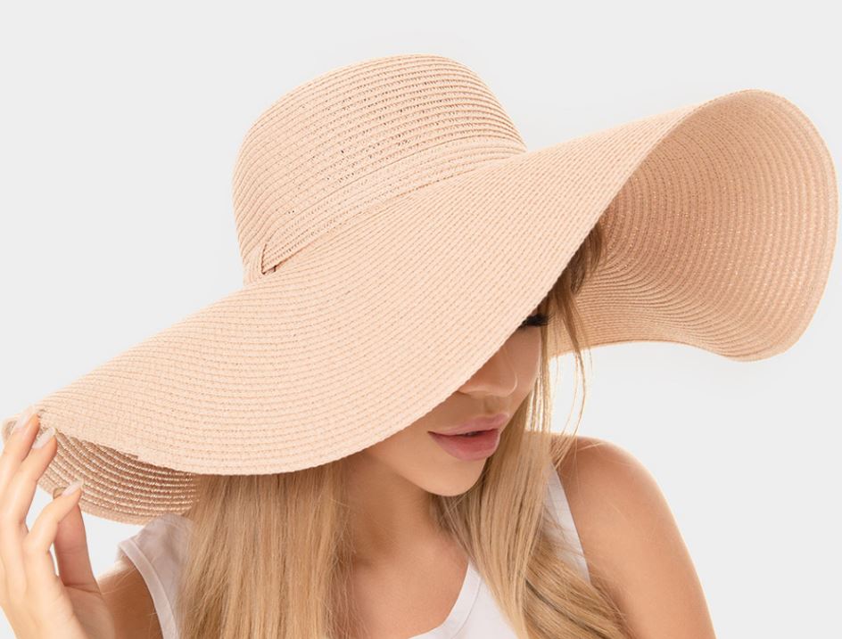 Solid Floppy Straw Sun Hat - Pink