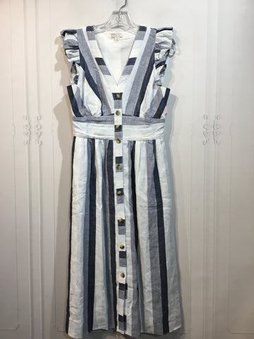 Point Sur Size XS/0-2 White/Navy/Baby Blue Dress