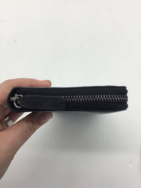 LUXURY - Jimmy Choo Black Embossed Leather Continental Wallet